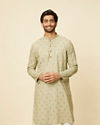 Light Mid Green Floral Printed Kurta Set